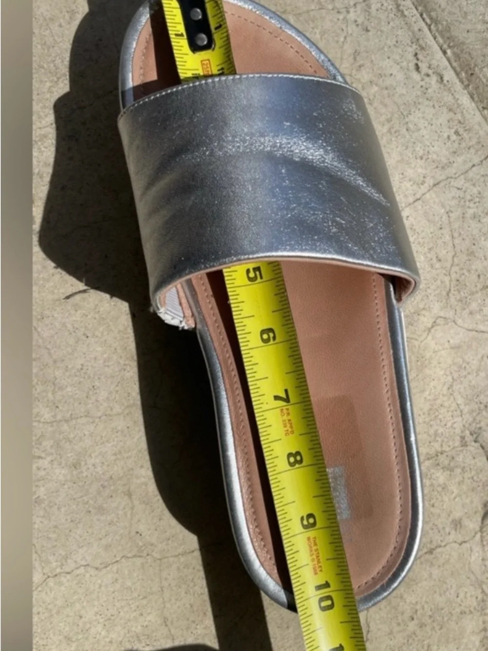 Fit Flop Silver Slide Sandals -size 8